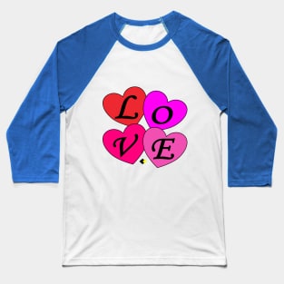 FOUR LOVE HEARTS MIX Baseball T-Shirt